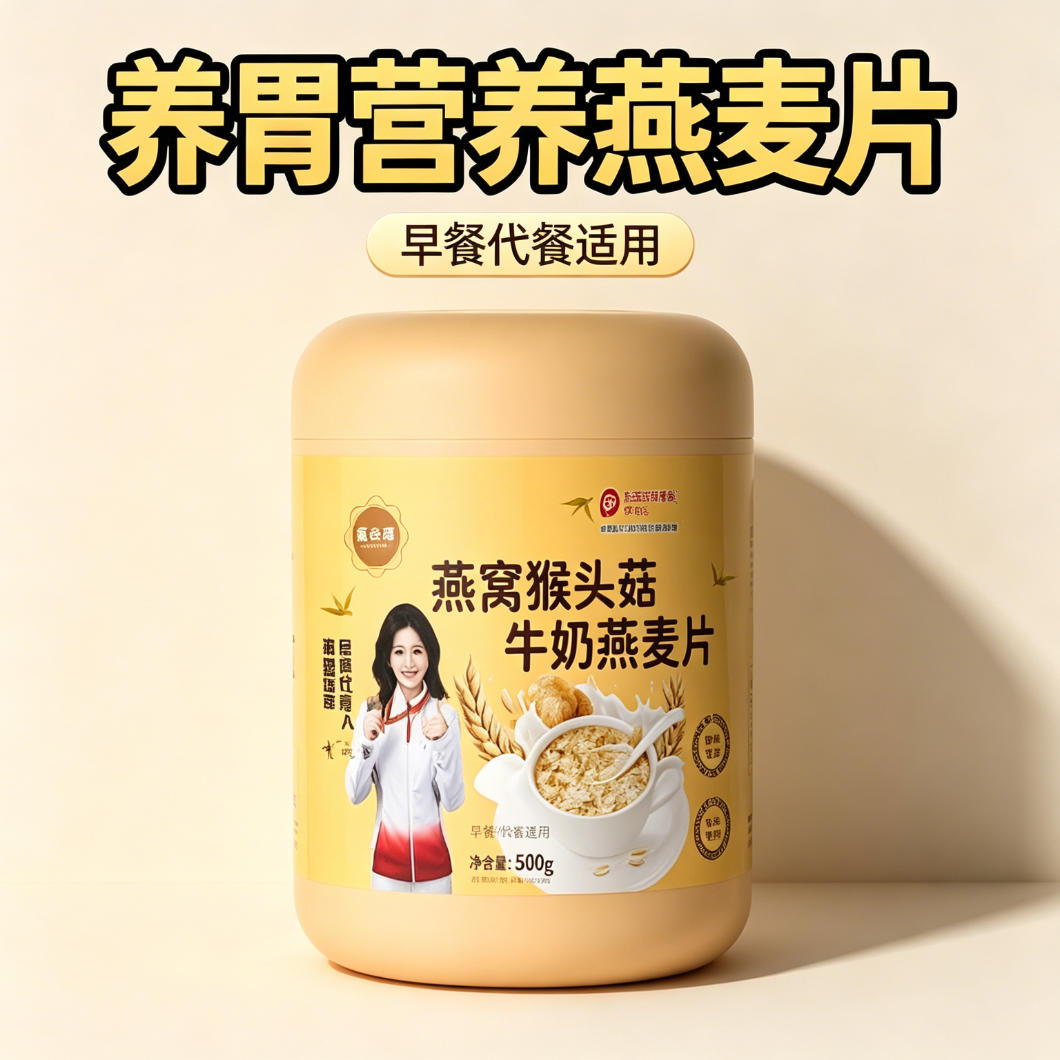 减肥主食粗粮燕窝猴头菇牛奶燕麦片低卡饱腹老少皆宜冲饮女神健身营养滋补养生健康轻食代餐网红爆款中老年奶香低脂早餐膳食纤维