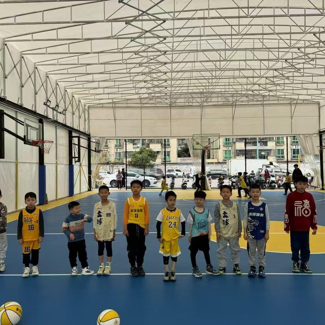 篮球场室外电动雨棚活动蓬体育棚顶棚移动伸缩遥控推拉棚遮阳篷