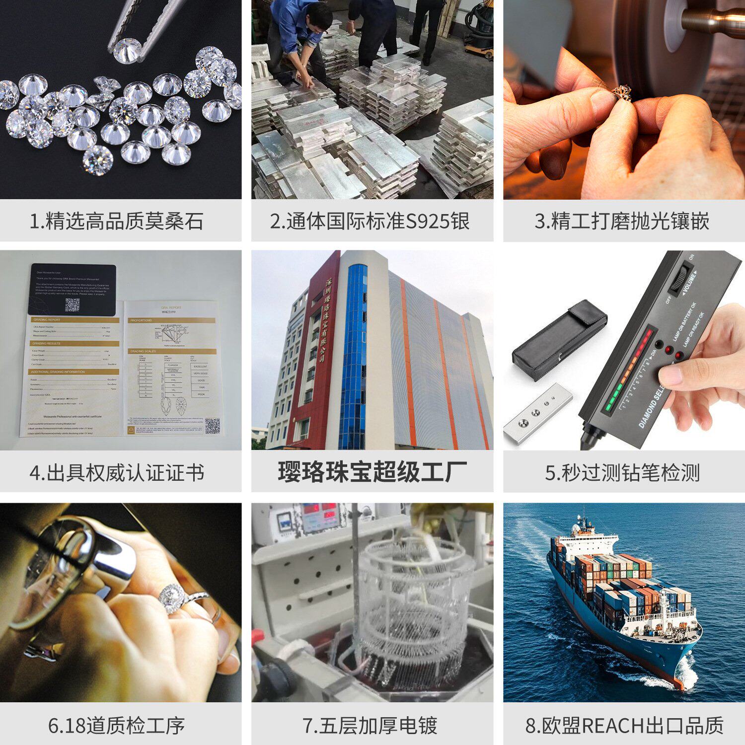 欧美个性简约莫桑石耳环女网红气质回形针扣子耳坠高级感银耳饰品