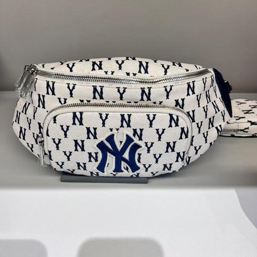 韩国代购正品MLB男女情侣包经典老花满印NY胸包斜挎字母运动腰包
