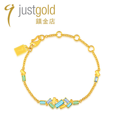 justgold鎮金店瑰丽莹雪足金黄金手链1222981Y