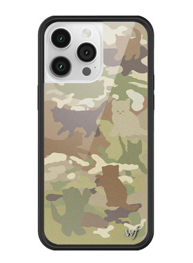 wildflow联名迷彩小猫适用iPhone15/14/13ProMax苹果16Pro手机壳欧美时尚性感纹路WF12个性艺术创意防摔保护