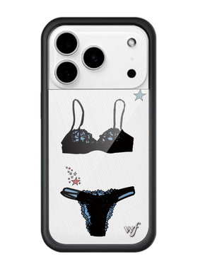 WFWE港品潮牌蕾丝内衣适蓝色/豹纹/紫色wf适用苹果17Pro手机壳iphone16/15/14/13/12/Pro/Max防摔保护