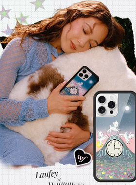 Wildflow联名花田小羊时钟复古手机壳适用苹果17iPhone16/15/14/13Pro/Max硬壳全包欧美时尚wf 防摔保护套