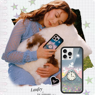 Wildflow联名花田小羊时钟复古手机壳适用苹果17iPhone16/15/14/13Pro/Max硬壳全包欧美时尚wf 防摔保护套