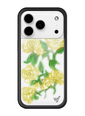 wildflow复古白色玫瑰花适用苹果16Pro手机壳iPhone15/14/13/12/Pro/Max/Plus防摔小狗派对欧美时尚wf硬壳