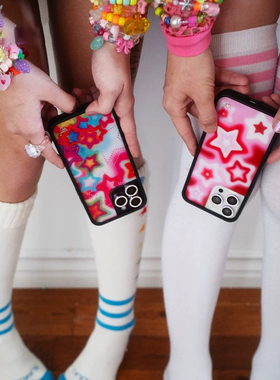 WFWE联名红色梦幻之星草原花卉16Pro苹果适用iPhone15/14/13ProMax保护壳时尚全包防摔夏日12防摔保护套