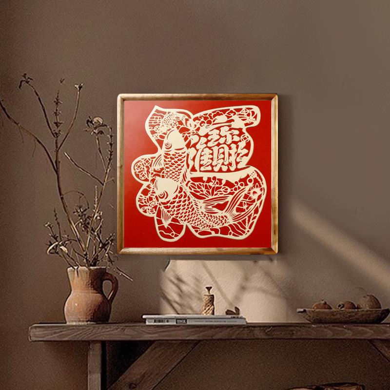 铜艺世家福字画手工錾刻中式客厅沙发背景墙定制装饰画铜雕画挂画