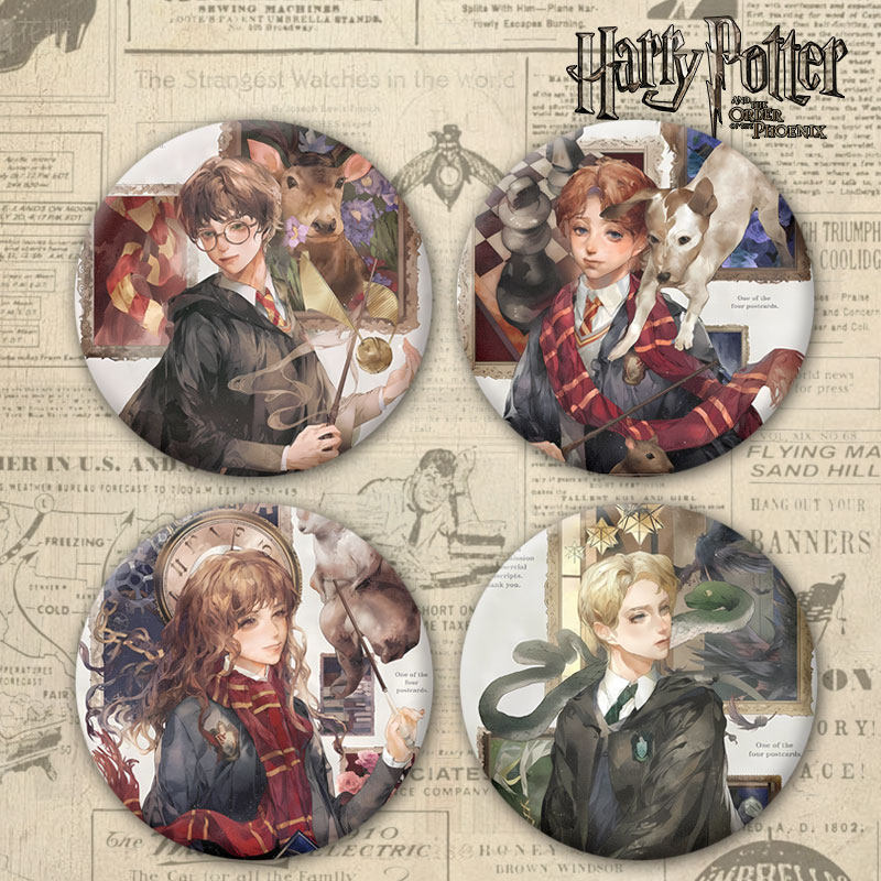 哈利波特马尔福赫敏罗恩人物吧唧二次元周边谷子胸章徽章定制挂件