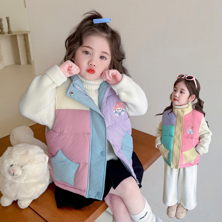 拼接立领常规款聚酯纤维拉链马甲,童装/婴儿装/亲子装,马甲,淘宝优惠券,粉丝福利购,淘宝优惠卷