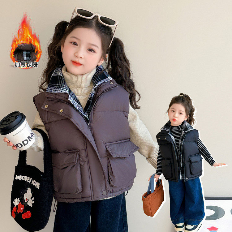 翻领常规款聚酯纤维按扣B类马甲,童装/婴儿装/亲子装,马甲,淘宝优惠券,粉丝福利购,淘宝优惠卷