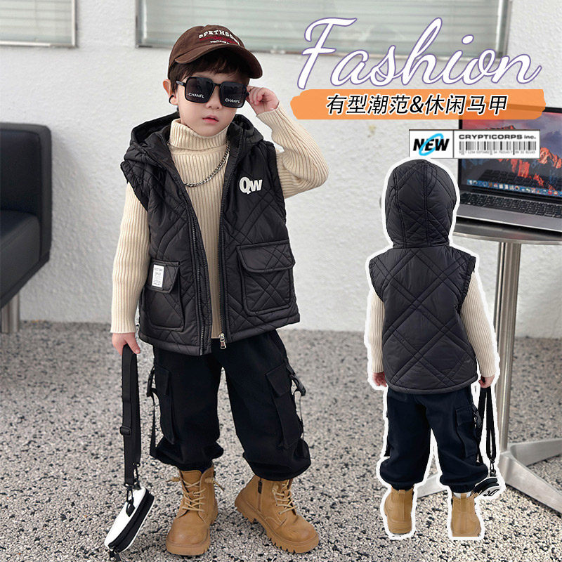 免烫处理连帽(不可脱卸)常规款聚酯纤维拉链马甲,童装/婴儿装/亲子装,马甲,淘宝优惠券,粉丝福利购,淘宝优惠卷