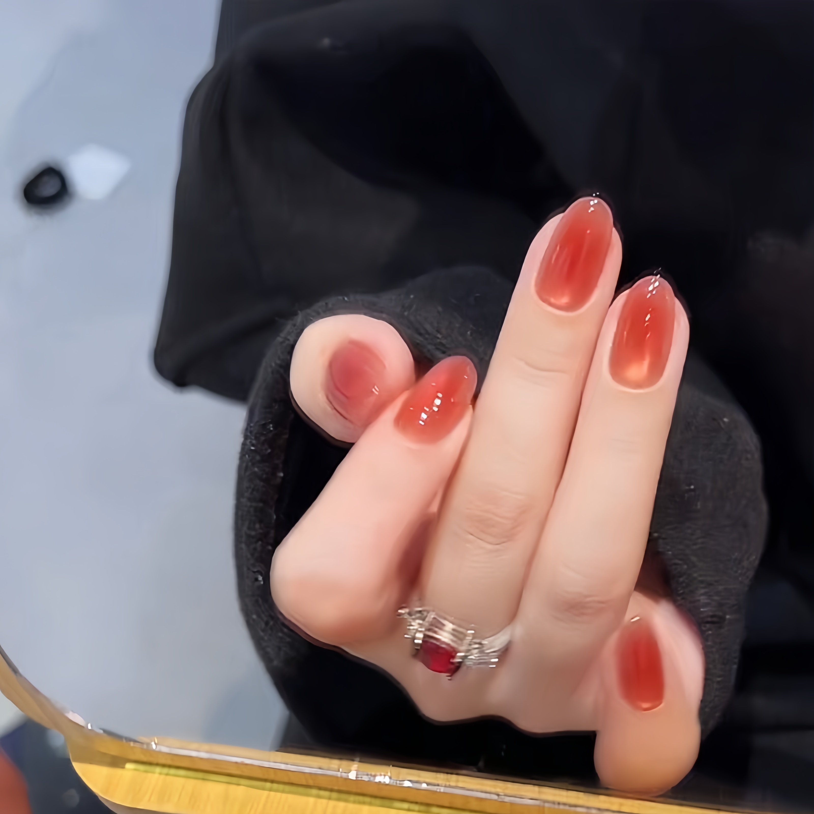 【赤焰流光】秋冬显白气质高级新年红色猫眼手工穿戴甲美甲贴片,彩妆/香水/美妆工具,穿戴甲/甲片,淘宝优惠券,粉丝福利购,淘宝优惠卷