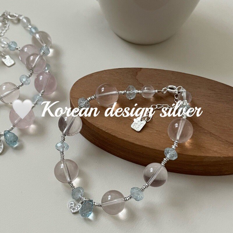 韩国小众高级感简约银饰品 S925纯银 透明水晶锆石碎银子手链百搭