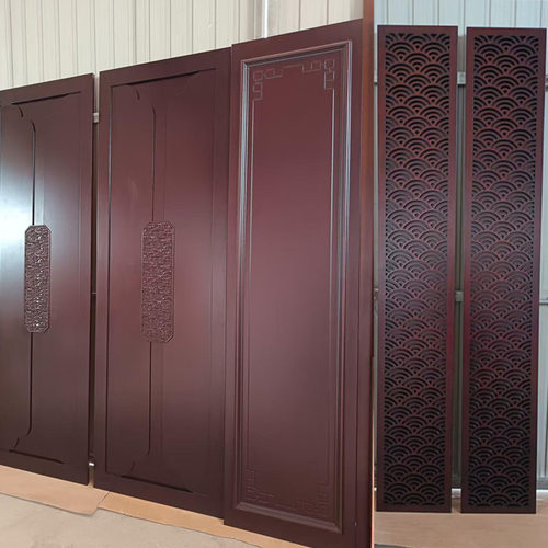 新中式电视背景墙护墙板实木烤漆