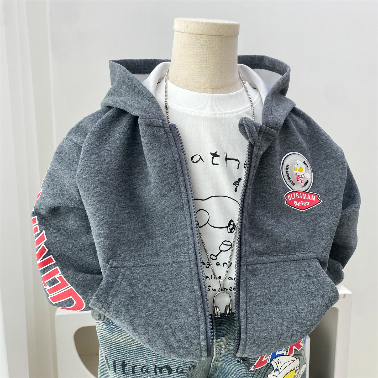 奥特曼亮灯款休闲卫衣外套男孩潮