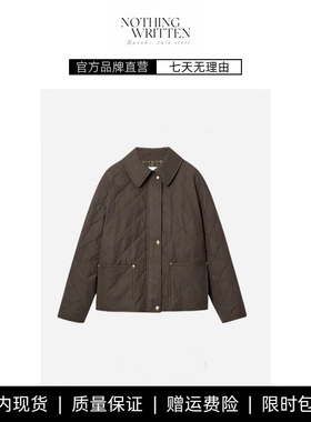 【现货】NOTHING WRITTEN拉链翻领薄款中性风棉服外套女猎装上衣