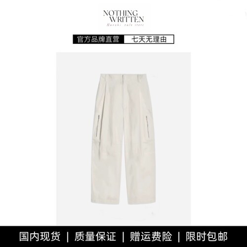 【现货】NOTHING WRITTEN休闲版型桶形工装长裤黑色春秋显瘦裤子