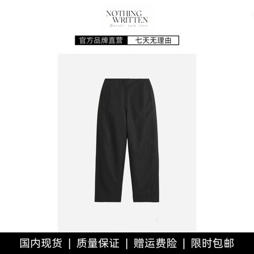 【现货】NOTHING WRITTEN休闲款棉质混纺黑色直筒裤高腰显瘦裤子