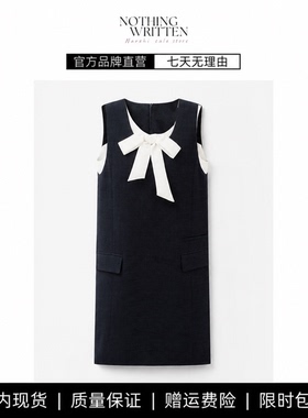 【现货】NOTHING WRITTEN假两件蝴蝶结连衣裙小个子无袖气质裙子