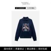 小鹿上衣 WRITTEN休闲提花polo卫衣韩系翻领长袖 现货 NOTHING