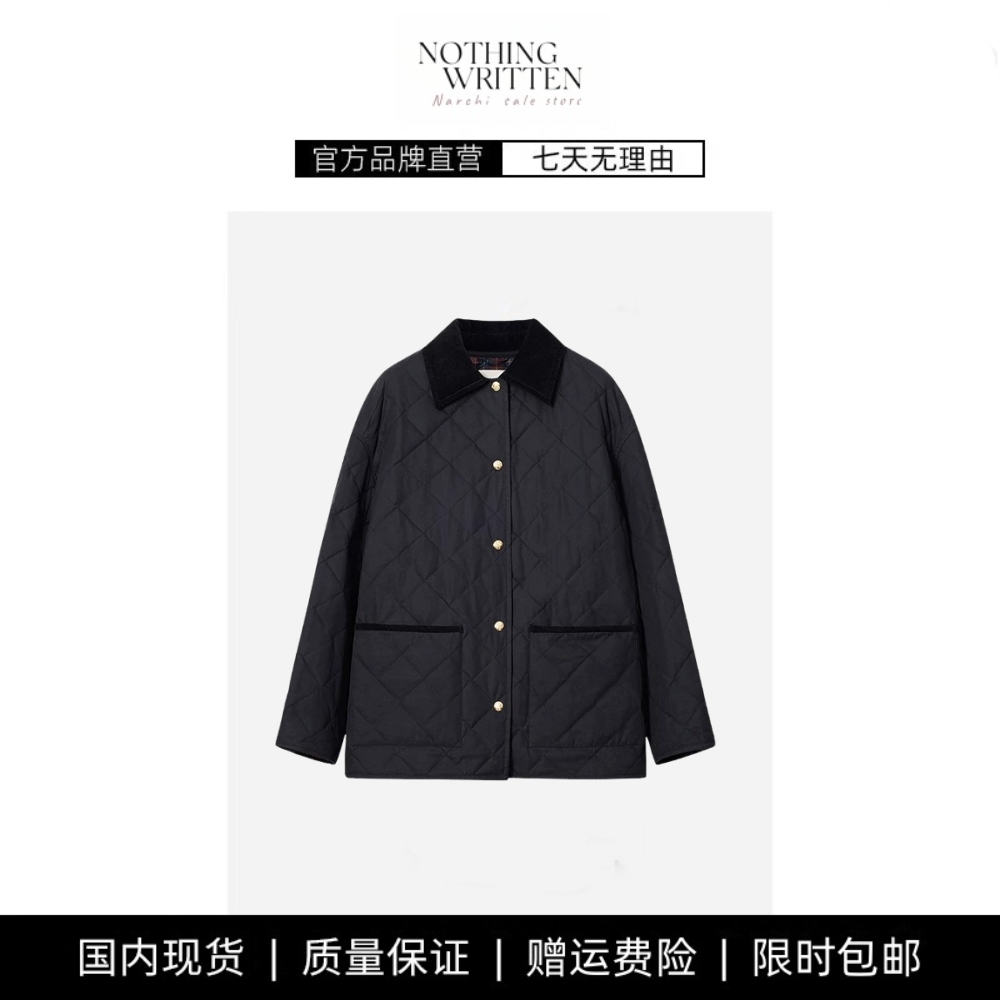 【现货】NOTHING WRITTEN女士翻领夹克棉服丝绵保暖休闲上衣外套