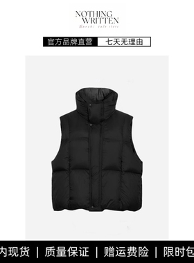 【现货】NOTHING WRITTEN羽绒马甲时尚百搭黑色无袖羽绒服外套