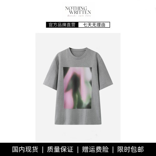 【现货】NOTHING WRITTEN春夏T恤短袖圆领印花宽松休闲棉质上衣女
