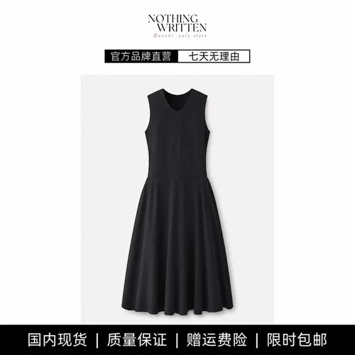 【现货】NOTHING WRITTEN连衣裙无袖简约收腰圆领收腰棉质气质裙