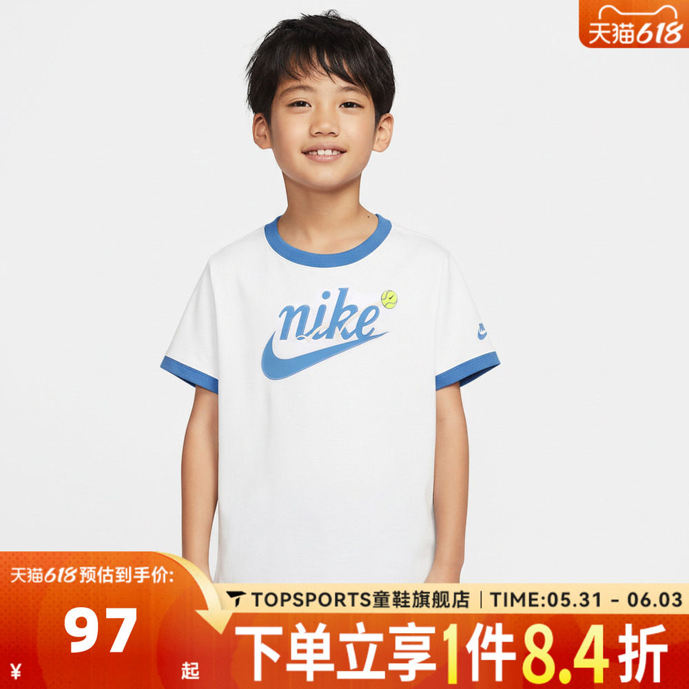 NIKE耐克小童印花运动休闲圆领短袖T恤NY2622078PS-001