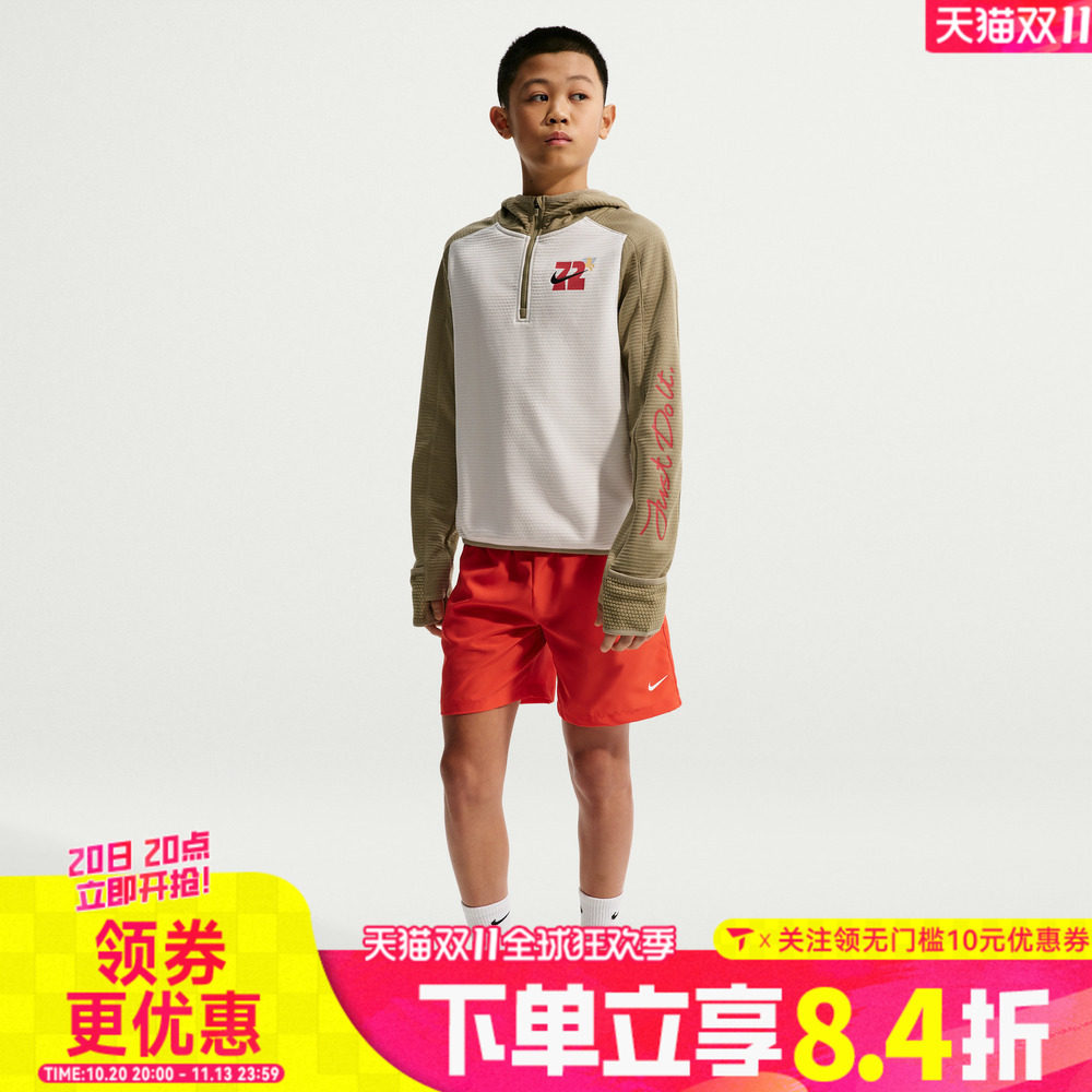 NIKE耐克大童装cny新年衣服马年儿童新年休闲套头卫衣IQ3936-133
