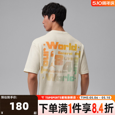 NIKE耐克JORDAN男子印花宽松运动休闲圆领短袖T恤IF3156-110