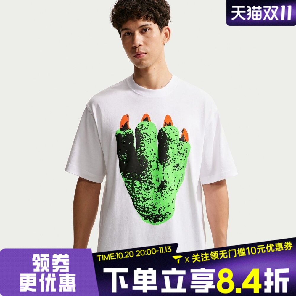 NIKE耐克男子宽松百搭复古图案印花运动休闲短袖T恤IR8639-100