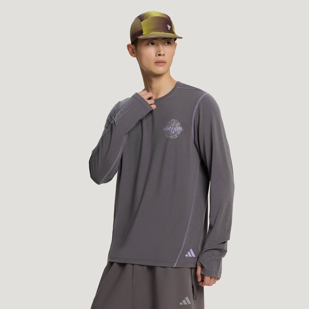滔搏adidas阿迪达斯男子训练跑步运动休闲长袖T恤健身上衣LD2640