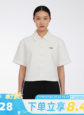VANS范斯女子AP DM CROPPED SHIRT运动休闲短袖衬衫VN000ZT4FS8