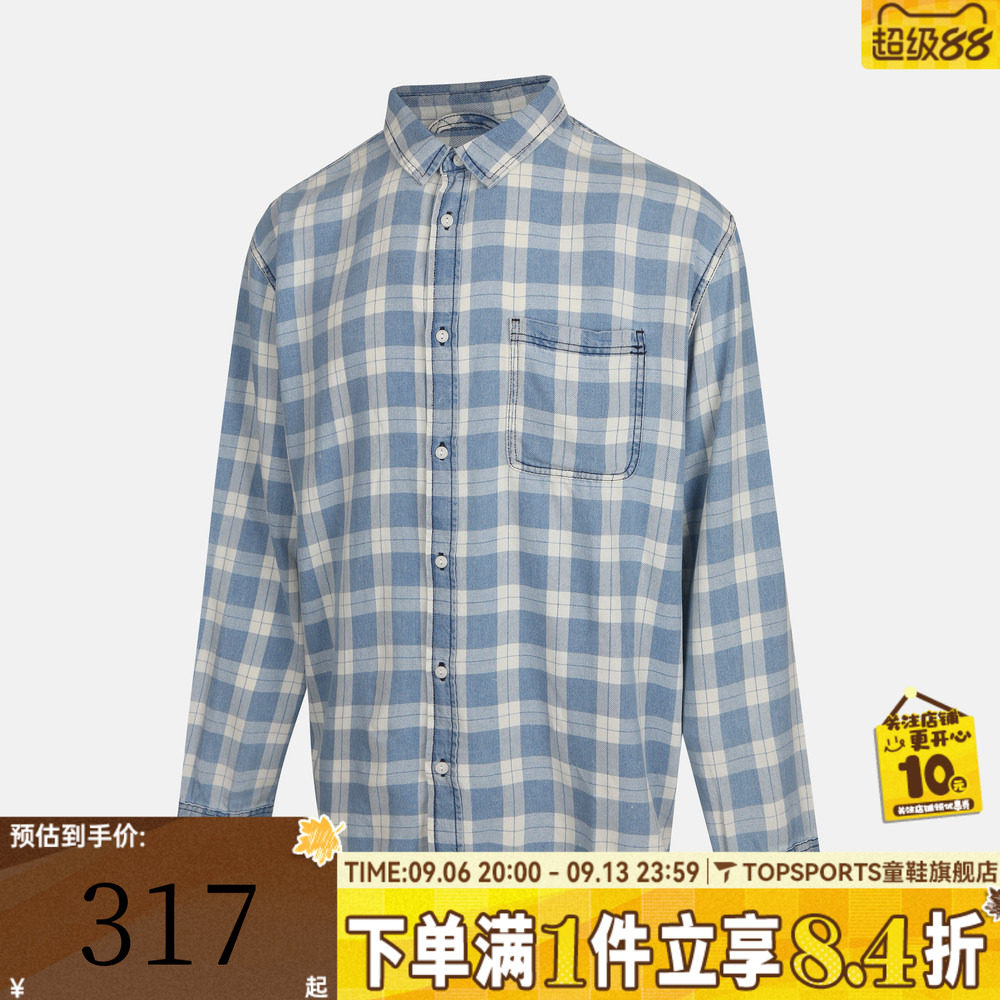VANS范斯男子Lawson Vintage Indigo运动休闲长袖衬衫VN000U56HEC