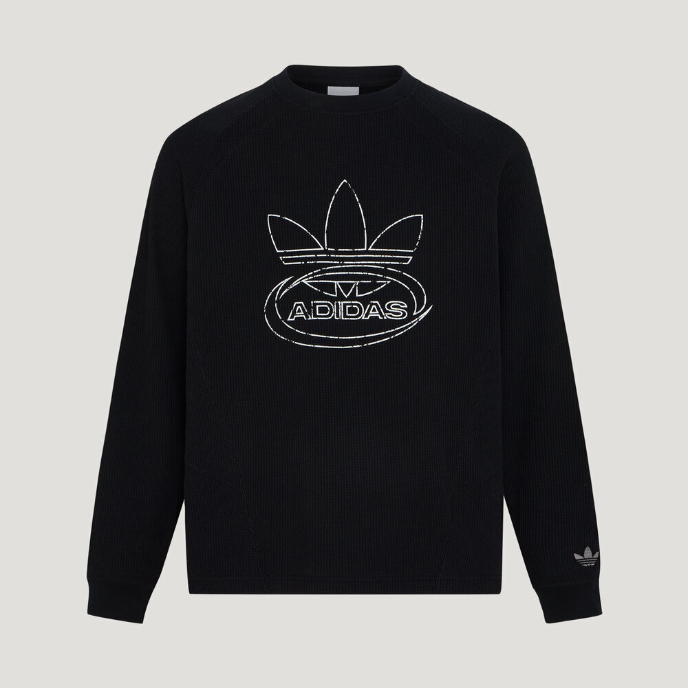 adidas阿迪达斯三叶草秋季男子街头风宽松运动休闲长袖T恤KX0821