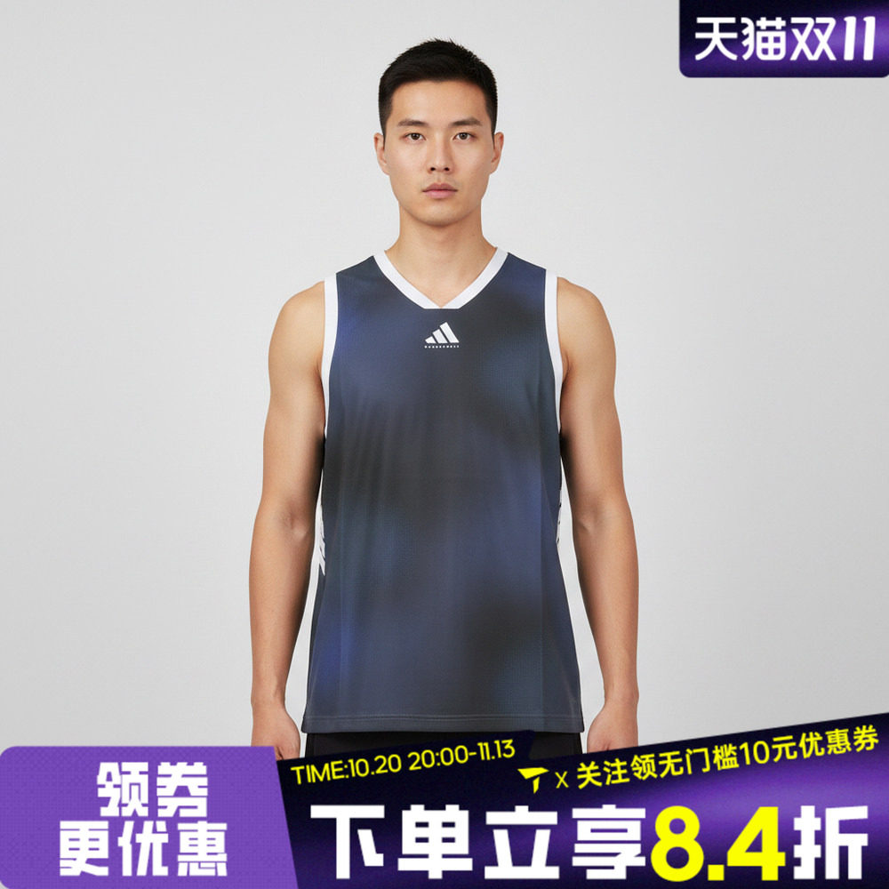 滔搏adidas阿迪达斯男子速干亲肤篮球背心运动休闲无袖T恤LD2862