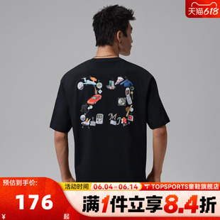 NIKE耐克JORDAN男子印花宽松运动休闲圆领短袖T恤IR6309-010