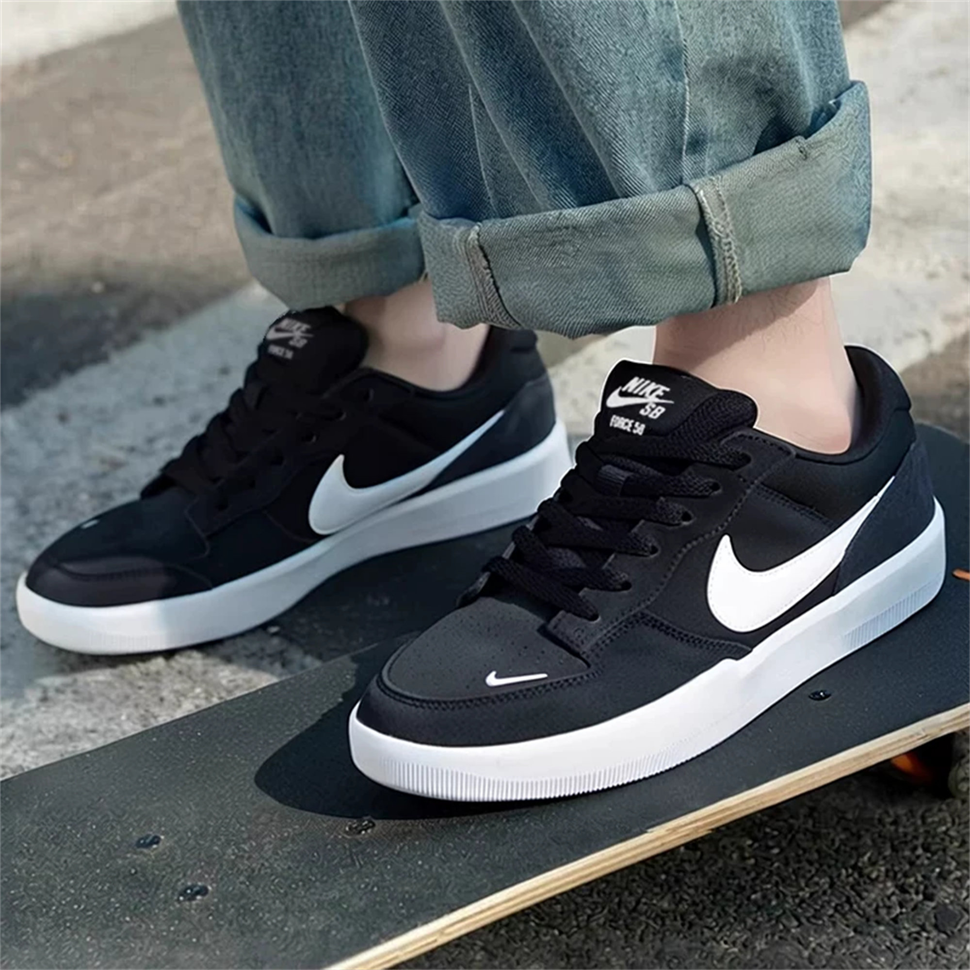 NIKE耐克男女SB FORCE58低帮复古滑板鞋运动休闲鞋板鞋CZ2959-001