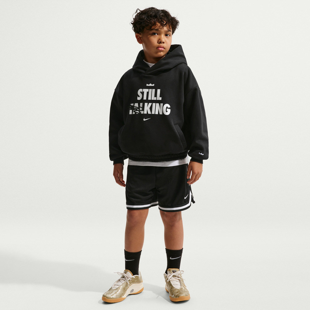 NIKE耐克詹姆斯男大童加绒篮球运动休闲套头衫连帽卫衣IQ0269-010