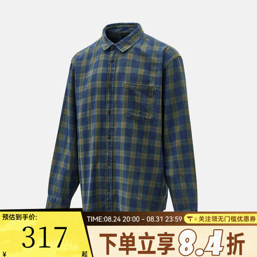 VANS范斯男子Lawson Vintage Indigo运动休闲长袖衬衫VN000U56GRK