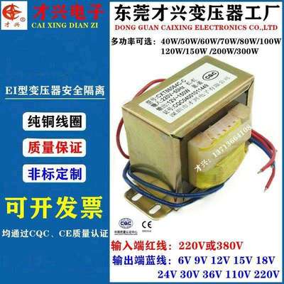 50W60W80W100W200W300W才兴电源变压器220V380V转6V9V12V15V18V24