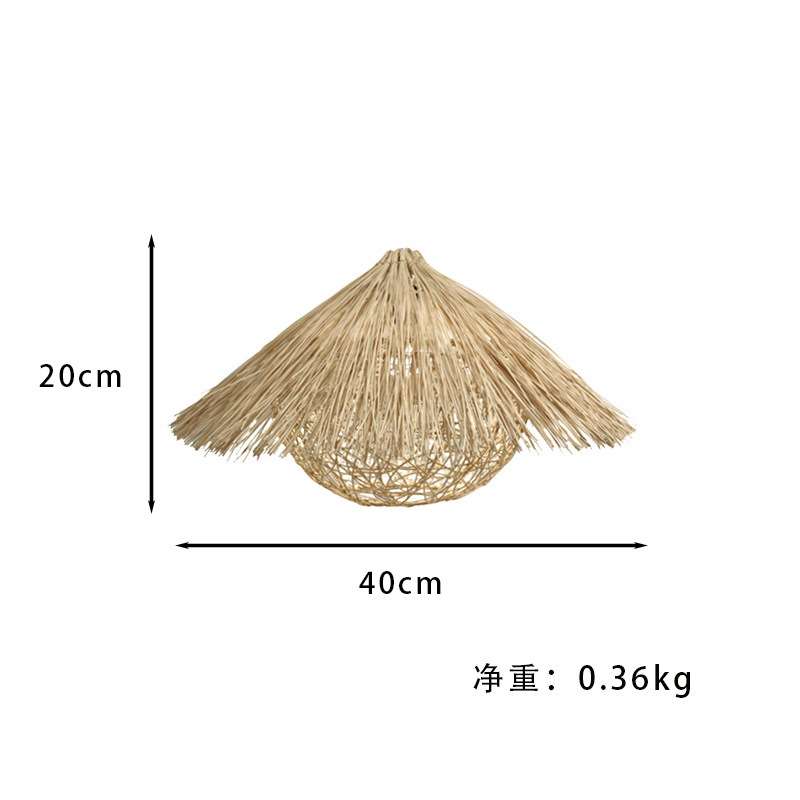 藤编草帽吊灯东南亚创意个性藤编灯仿古日式民宿餐厅装饰灯罩灯具
