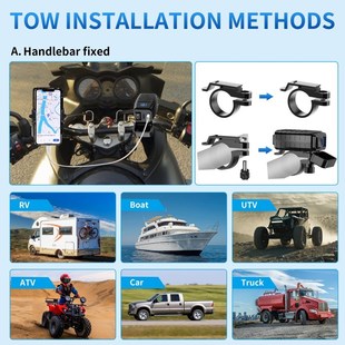 新改装摩托车PD3.0n+QC3.0手机充电器快充电压数显表支架带开关防