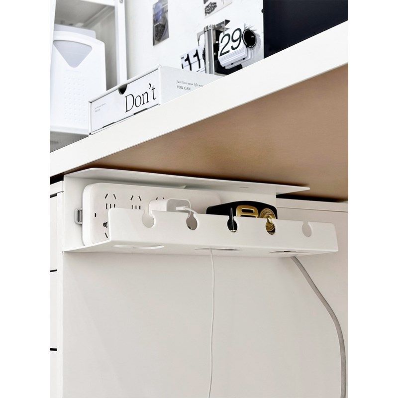 新桌下理线架插座插排电线收纳固定F器办公桌底电脑理线器盒槽免,收纳整理,理线器/集线器/绕线器,淘宝优惠券,粉丝福利购,淘宝优惠卷