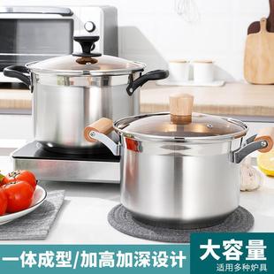 不锈钢汤锅双耳加厚家用特厚煮锅蒸煮炖粥面奶锅燃气电磁炉锅礼品