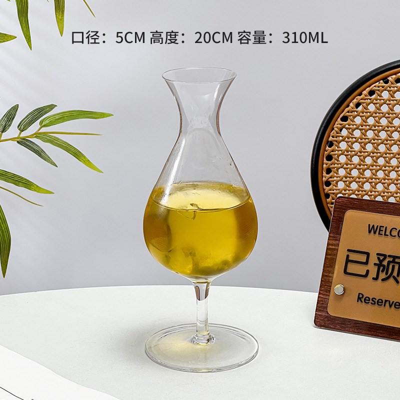 小众高脚玻璃杯闻香杯品鉴会试酒杯洋酒杯子威士忌杯高颜值品茗杯