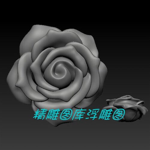玫瑰花 圆雕图雕刻机图stl图植物花朵 三维立体图3d打印模型B194