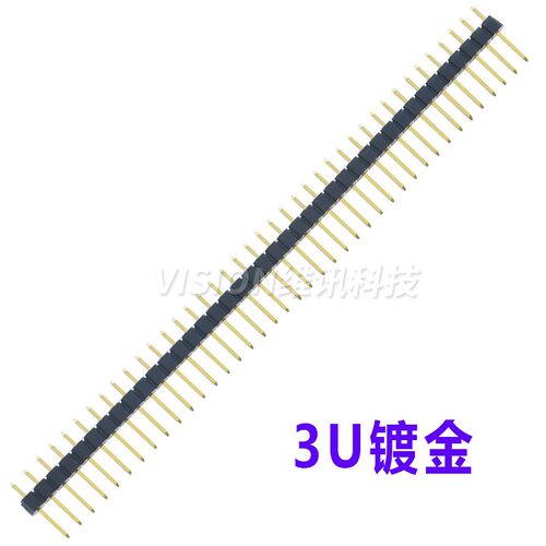 直插 2.54MM 单排针 1*40P 双排针 2*40P 全铜环保镀金长度11.5mm